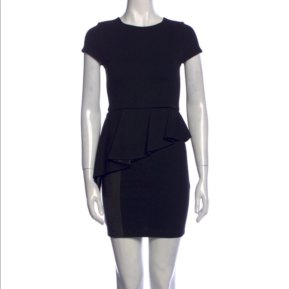 Alice+Olivia Black Ruffle Sheath Dress